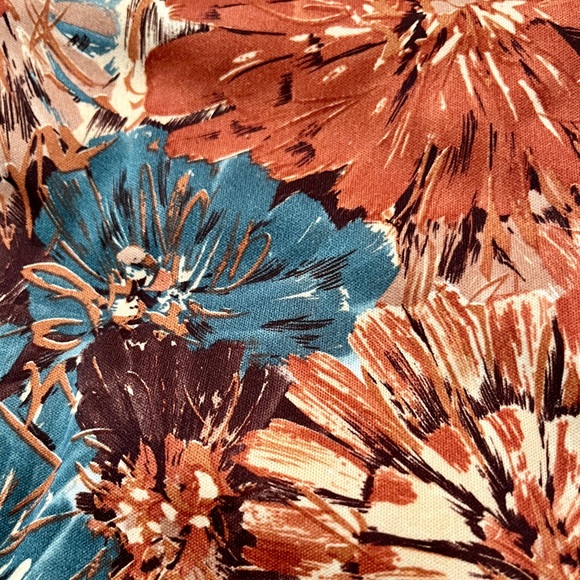 10 For $10 Vintage Floral Women's Top in Orange and Teal - Picture 3 of 5
